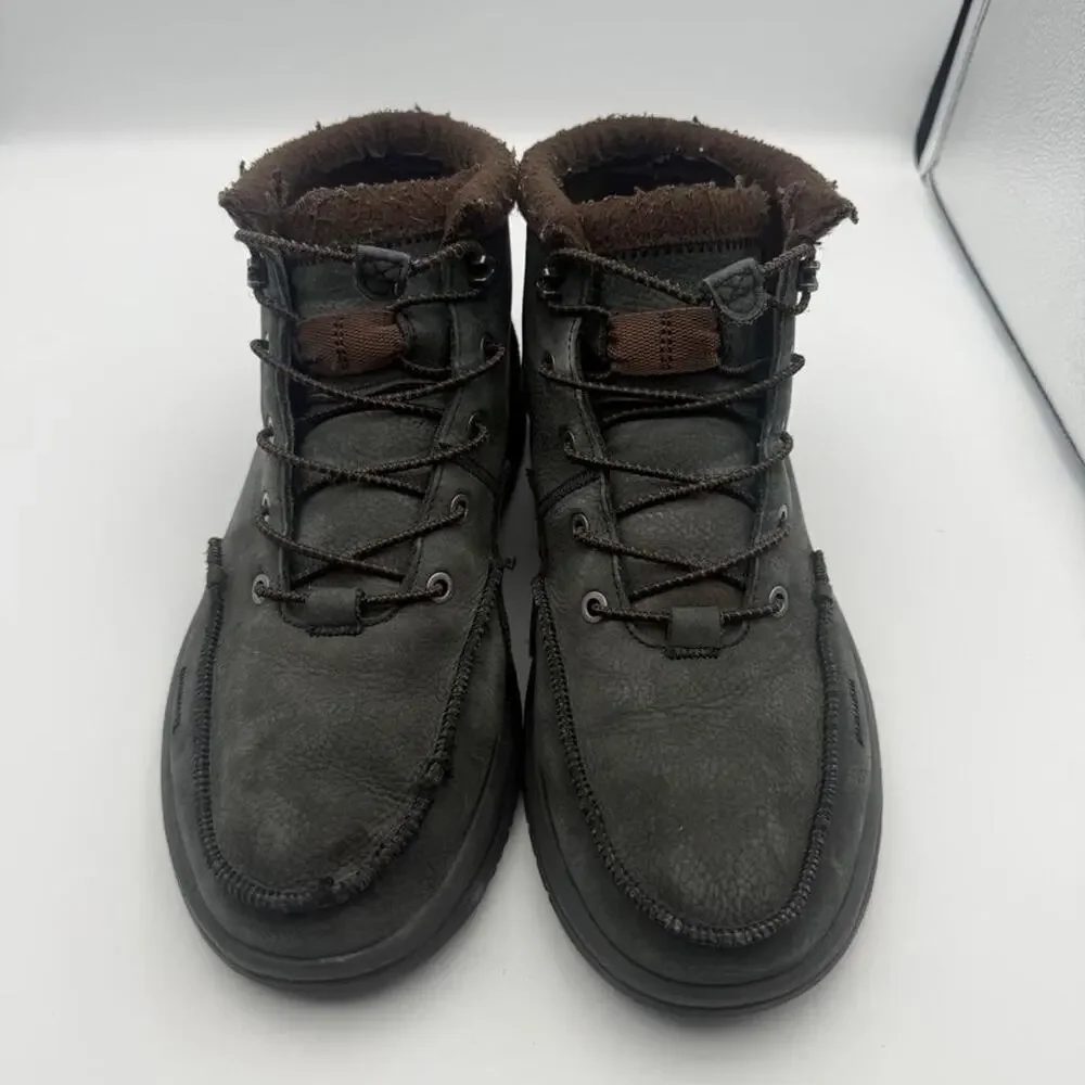 Hey Dude Bradley Boot Leather Black Mens Size 12 Chukka Moc Toe Shoes  No box